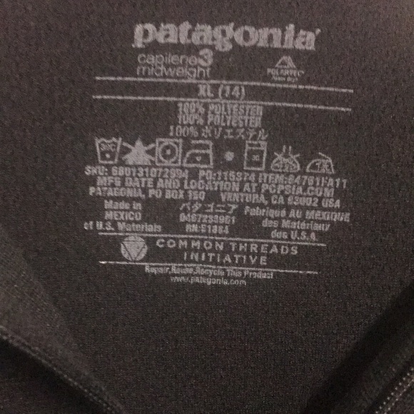 Patagonia size 14 juniors zip up - Picture 3 of 5